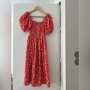 Floral Dress | Pink and Red | XS